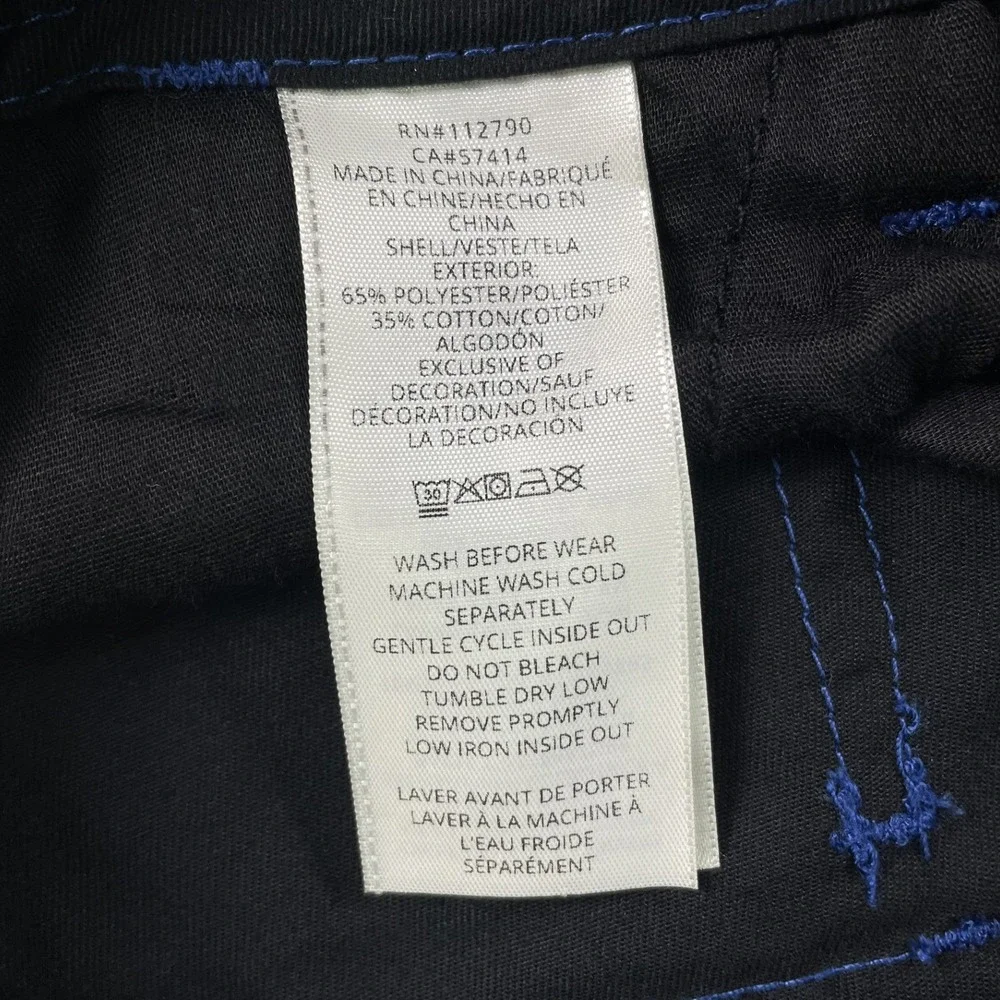 True Religion Cargo Pants Mens 34 Black Pacific Blue Straight Leg NWT Y2K Style